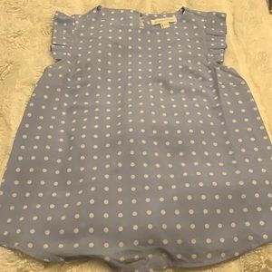Brand new blue and white polka dot blouse